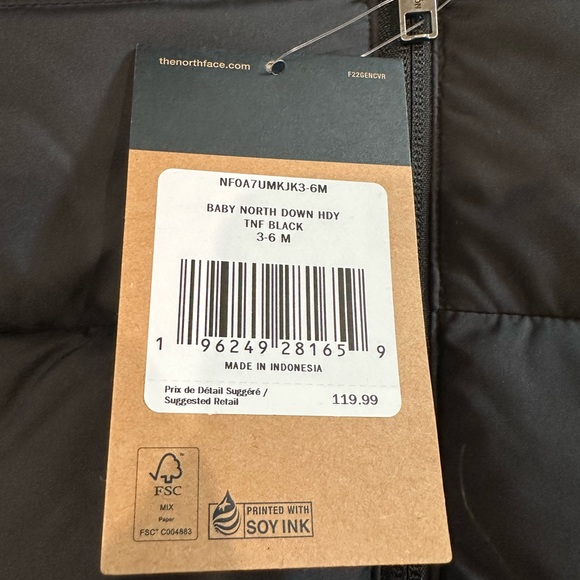 The Northface Infant winter jacket 3-6 months NWT - Picture 3 of 3